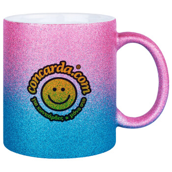 Concarda, Κούπα Χρυσή/Μπλε Glitter, κεραμική, 330ml