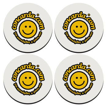 Concarda, SET of 4 round wooden coasters (9cm)