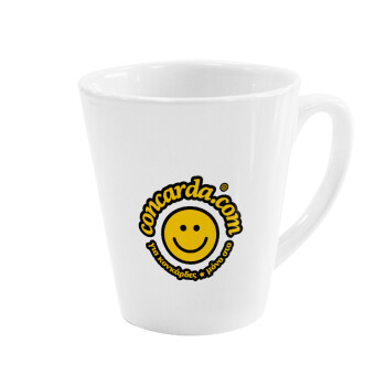 Concarda, Κούπα κωνική Latte Λευκή, κεραμική, 300ml