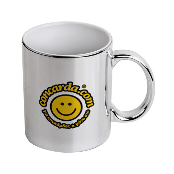 Concarda, Mug ceramic, silver mirror, 330ml
