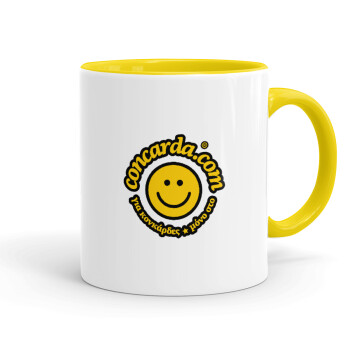 Concarda, Κούπα χρωματιστή κίτρινη, κεραμική, 330ml