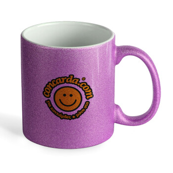 Concarda, Κούπα Μωβ Glitter που γυαλίζει, κεραμική, 330ml