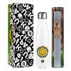 Easter candle, metallic white thermos bottle (500ml) & aromatic flat candle (30cm) (GRAY)