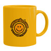 Ceramic coffee mug yellow, 330ml