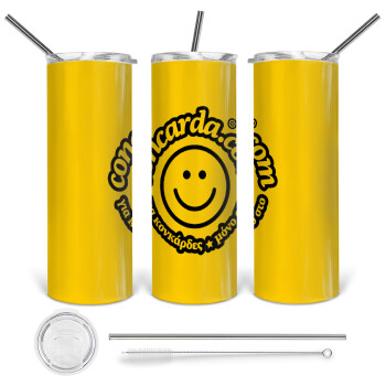 Concarda, 360 Eco friendly stainless steel tumbler 600ml, with metal straw & cleaning brush