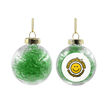 Concarda, Χριστουγεννιάτικη μπάλα δένδρου διάφανη με πράσινο γέμισμα 8cm