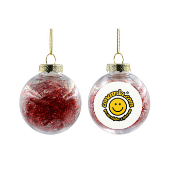Concarda, Χριστουγεννιάτικη μπάλα δένδρου διάφανη με κόκκινο γέμισμα 8cm