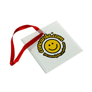 Concarda, Christmas ornament, glass square ornament 9x9cm