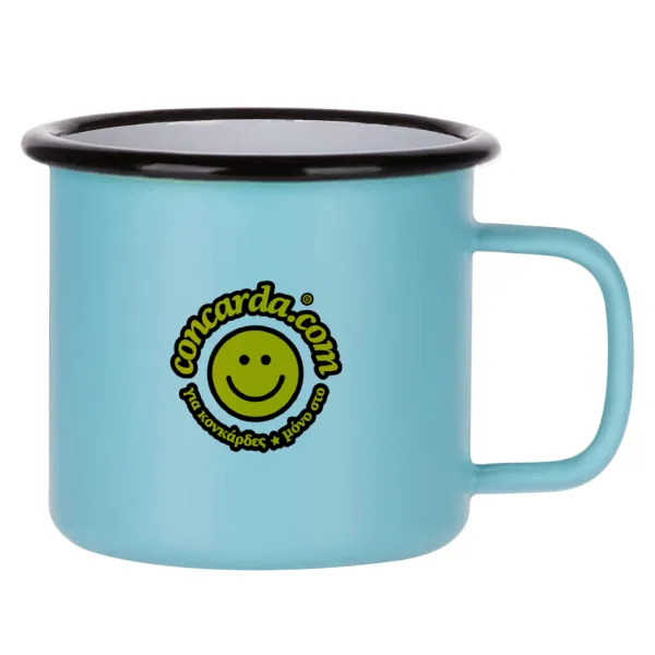 Concarda — Metal enamel mug, matte light blue, 360ml
