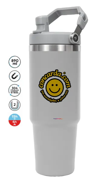 Concarda — GREY Travel Tumbler with Handle 890ml