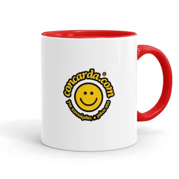 Concarda, Κούπα χρωματιστή κόκκινη, κεραμική, 330ml