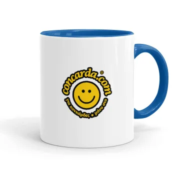 Concarda, Κούπα χρωματιστή μπλε, κεραμική, 330ml