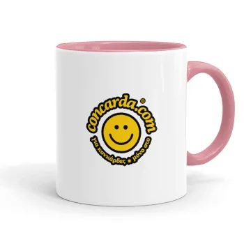 Concarda, Κούπα χρωματιστή ροζ, κεραμική, 330ml