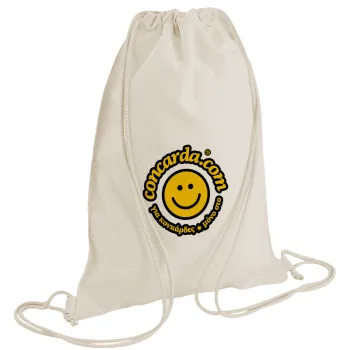 Concarda, Τσάντα πλάτης πουγκί GYMBAG natural (28x40cm)