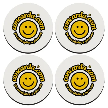 Concarda, SET of 4 round wooden coasters (9cm)