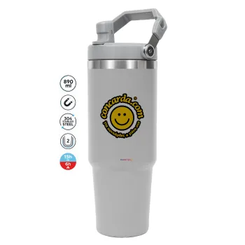 Concarda, GREY color, 890ml (30oz) stainless Steel Tumbler with Handle