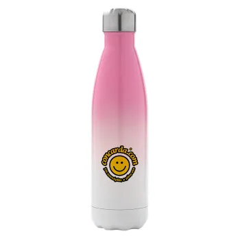 Concarda, Metal mug thermos Pink/White (Stainless steel), double wall, 500ml