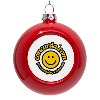 Concarda, Red Christmas tree ornament bauble 8cm
