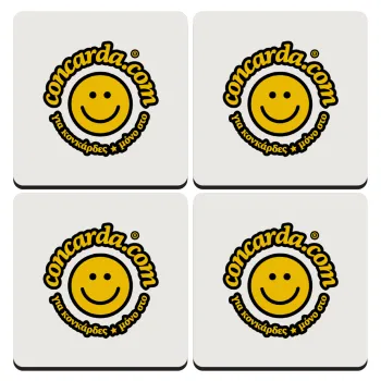 Concarda, ΣΕΤ 4 Σουβέρ ξύλινα τετράγωνα (9cm)