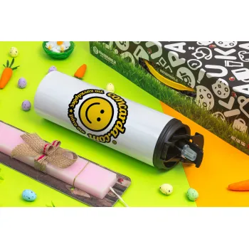 Concarda, Easter candle,Travel Tumbler 2 Lids, with metal straw & cleaning brush & aromatic flat candle (30cm) (PINK)