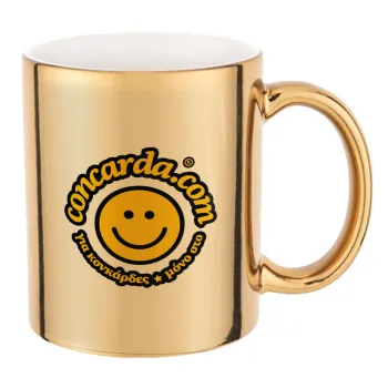 Concarda, Mug ceramic, gold mirror, 330ml