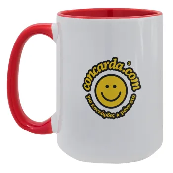 Concarda, Κούπα Mega 15oz, κεραμική Κόκκινη, 450ml