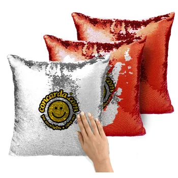 Concarda, Μαξιλάρι καναπέ Μαγικό Κόκκινο με πούλιες 40x40cm περιέχεται το γέμισμα