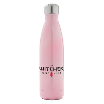 The witcher III wild hunt, Metal mug thermos Pink Iridiscent (Stainless steel), double wall, 500ml