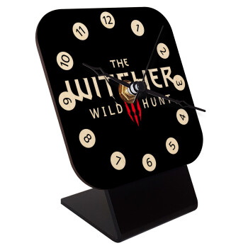 The witcher III wild hunt, Επιτραπέζιο ρολόι σε φυσικό ξύλο (10cm)