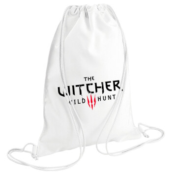 The witcher III wild hunt, Τσάντα πλάτης πουγκί GYMBAG λευκή (28x40cm)