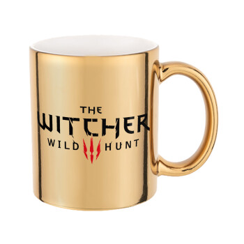 The witcher III wild hunt, Κούπα κεραμική, χρυσή καθρέπτης, 330ml