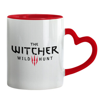 The witcher III wild hunt, Mug heart red handle, ceramic, 330ml
