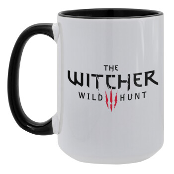 The witcher III wild hunt, Κούπα Mega 15oz, κεραμική Μαύρη, 450ml