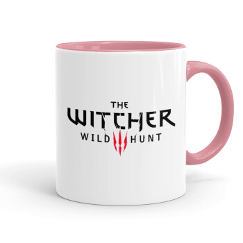 The witcher III wild hunt, Κούπα χρωματιστή ροζ, κεραμική, 330ml