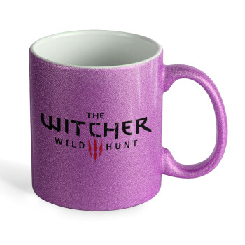 The witcher III wild hunt, Κούπα Μωβ Glitter που γυαλίζει, κεραμική, 330ml
