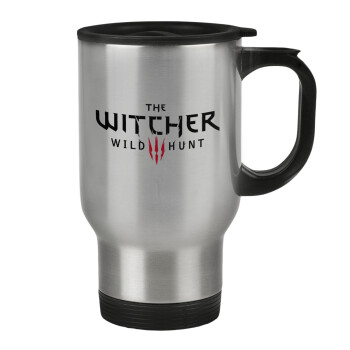 The witcher III wild hunt, Κούπα ταξιδιού ανοξείδωτη με καπάκι, διπλού τοιχώματος (θερμό) 450ml