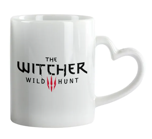 The witcher III wild hunt — Mug heart handle, ceramic, 330ml