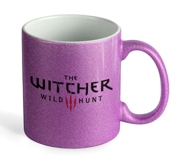 The witcher III wild hunt — Κούπα Μωβ Glitter που γυαλίζει, κεραμική, 330ml