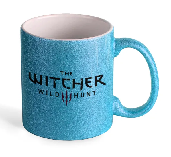 The witcher III wild hunt — Κούπα Σιέλ Glitter που γυαλίζει, κεραμική, 330ml