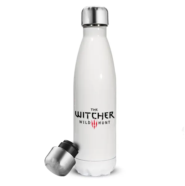 The witcher III wild hunt — Metal mug thermos White (Stainless steel), double wall, 500ml