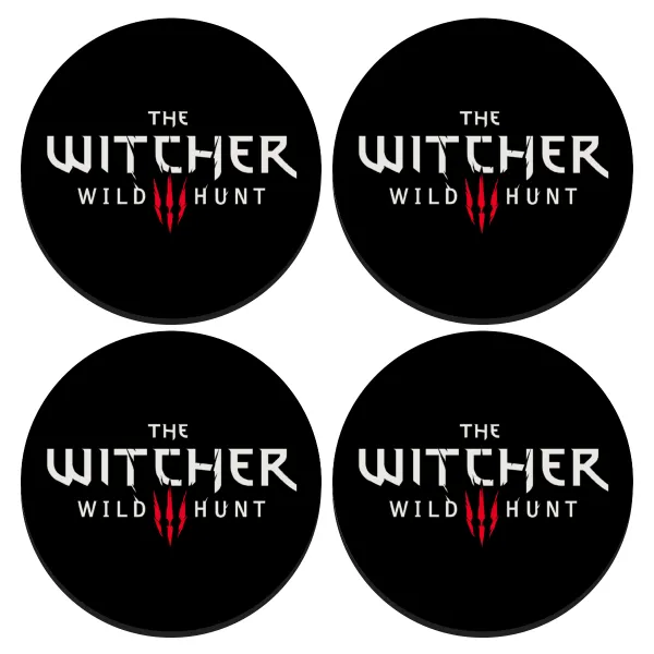 The witcher III wild hunt — ΣΕΤ 4 Σουβέρ ξύλινα στρογγυλά (9cm)