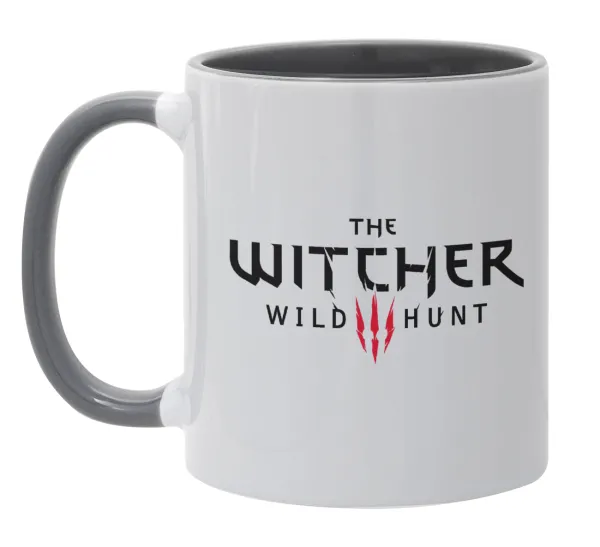 The witcher III wild hunt — Κούπα χρωματιστή γκρι, κεραμική, 330ml