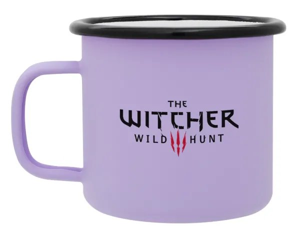 The witcher III wild hunt — Metal enamel mug, matte light pastel purple, 360ml