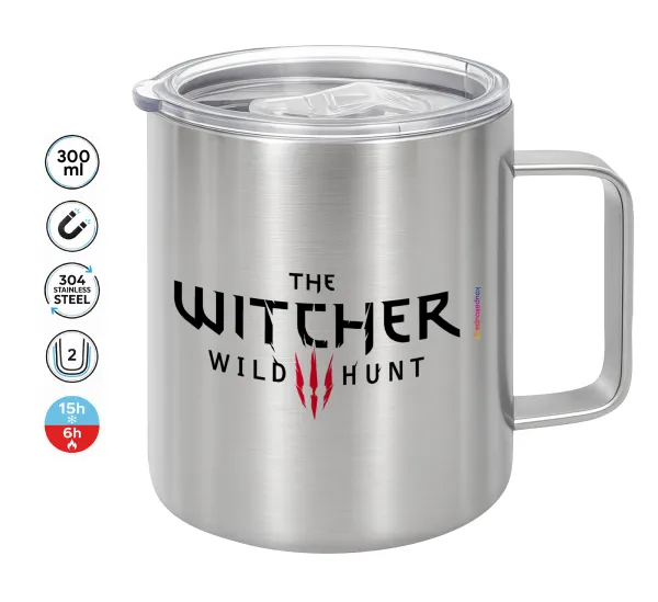 The witcher III wild hunt — Double-walled stainless steel mug 300ml with temperature-retaining lid
