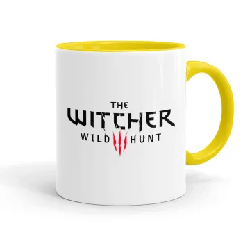 The witcher III wild hunt, Κούπα χρωματιστή κίτρινη, κεραμική, 330ml