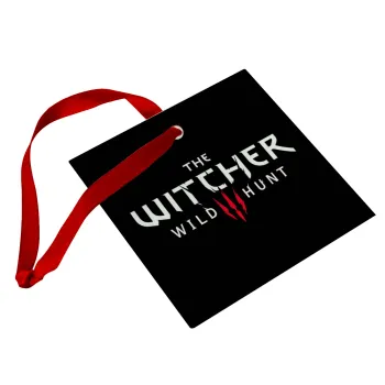 The witcher III wild hunt, Christmas ornament, glass square ornament 9x9cm