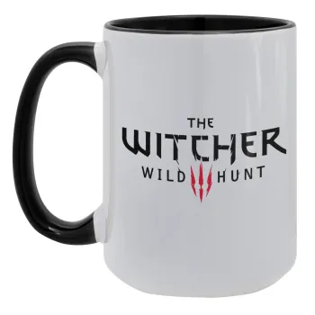 The witcher III wild hunt, Κούπα Mega 15oz, κεραμική Μαύρη, 450ml