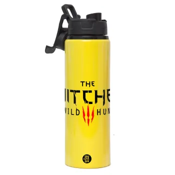 The witcher III wild hunt, Metallic water bottle with safety lid, 850ml aluminum