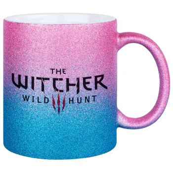 The witcher III wild hunt, Κούπα Χρυσή/Μπλε Glitter, κεραμική, 330ml