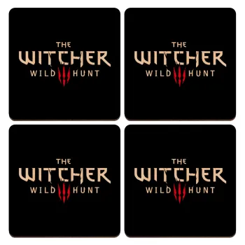 The witcher III wild hunt, ΣΕΤ x4 Σουβέρ ξύλινα τετράγωνα plywood (9cm)